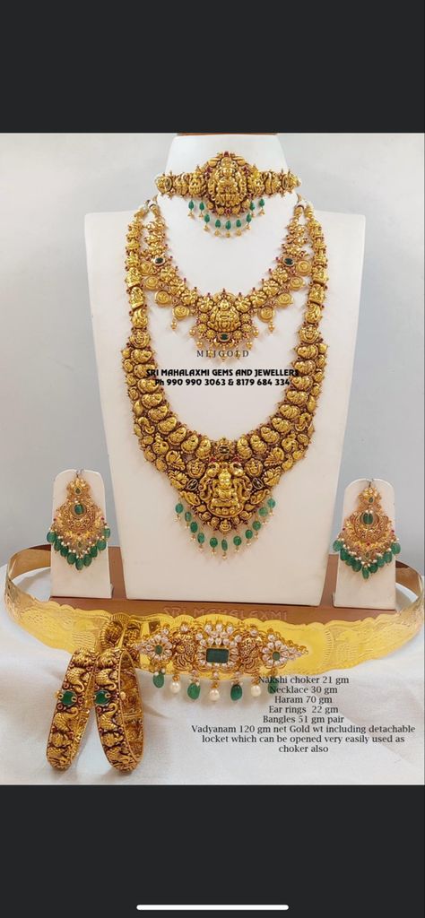 Antic Jewellery Designs Gold Necklace, Gold Necklace And Haram Sets, Haram Sets Jewellery Designs, Harams Gold Indian Jewellery Design, Necklace And Haram Set Gold, 2 In 1 Haram And Vaddanam, Indian Beads Jewellery Design, Vaddanam Designs Gold Indian, Gold Haram Designs Indian