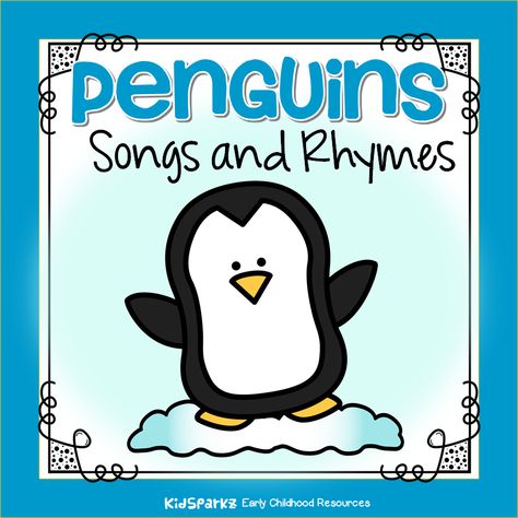 5 Little Penguins Song, Penguin Poem, Penguins Kindergarten, Winter Animals Preschool, Penguin Songs, Penguin Preschool, January Preschool, Penguin Activities, Penguin Day