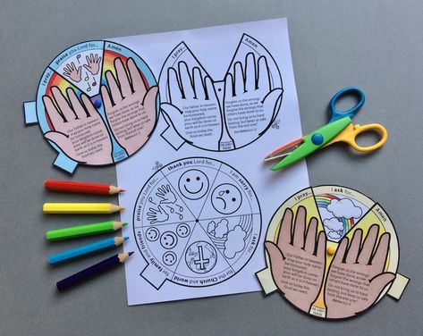 Prayer Crafts, Prayer Wheel, Bible Activities For Kids, Sunday School Crafts For Kids, Bible School Crafts, Christian Crafts, Sunday School Activities, Coloring Bookmarks, Bible Crafts For Kids