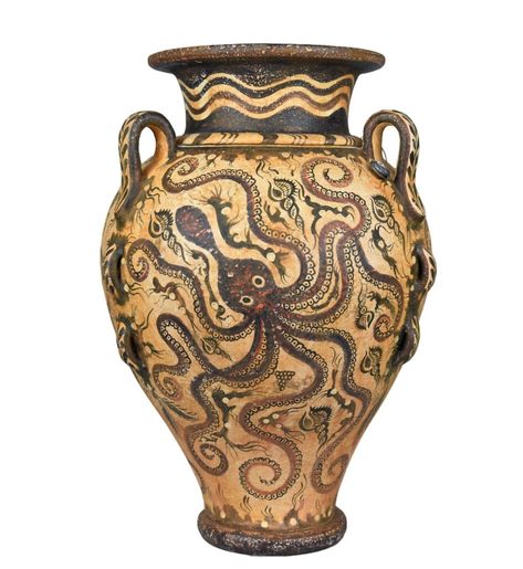 Minoan Vase Ceramic Pottery Painting Octopus Ancient Greek Crete Knossos Vase Pottery Painting, Ceramic Pottery Painting, Minoan Pottery, Painting Octopus, Ancient Vase, Ancient Greek Pottery, Ceramic Art Sculpture, Roman Statue, Ancient Greek Art