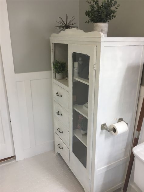 Our linen closet in our bathroom.. and old chifforobe we transformed! Linen Closet Armoires & Wardrobes, Repurposed Chifferobe Ideas, Repurposed Chifferobe, Chiffarobe Repurposed, Antique Chifferobe Makeover, Chifarobe Ideas, Chifferobe Repurposed, Chiffarobe Ideas, Chifforobe Makeover