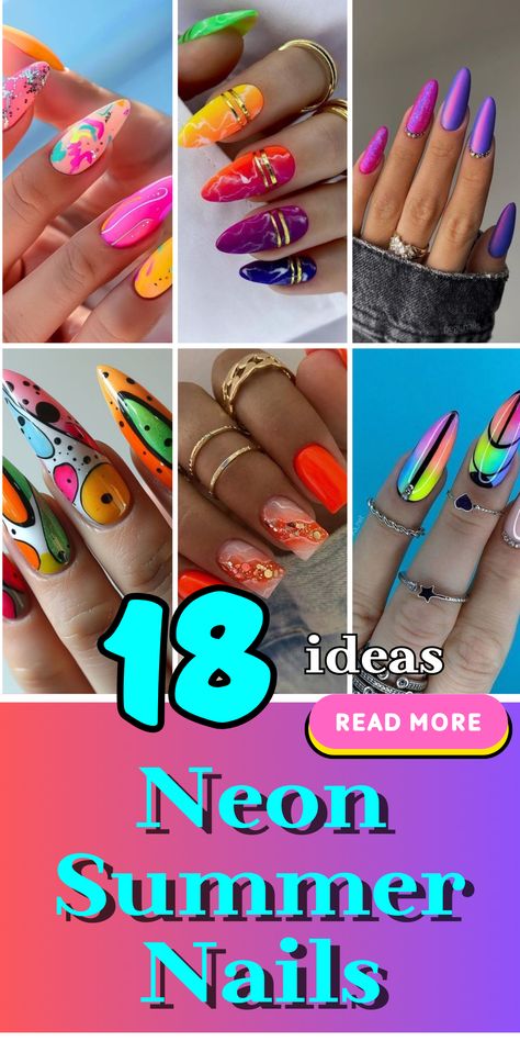 Vibrant Neon Summer Nails 2024: Dazzling Designs for Every Style Neon Summer Nails, Neon Nail Art Designs, Summer Nails Neon, White Summer Nails, Bright Summer Nails Designs, Summer Nails 2024, Bright Nail Art, Bright Nail Designs, Neon Nail Art