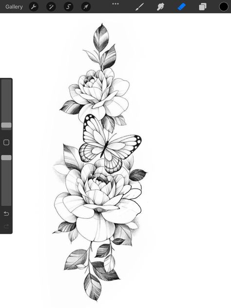 Feminine Back Piece Tattoo, Butterfly Thigh Tattoo, Ethereal Tattoos, Forearm Cover Up Tattoos, Gotik Tattoo, Snow Tattoo, Unique Half Sleeve Tattoos, Butterfly With Flowers Tattoo, Floral Back Tattoos