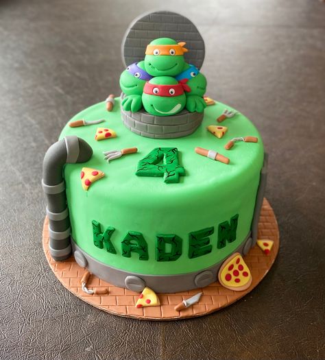 Ninja Turtle Bday Cake, Tmnt Birthday Cakes, Ninja Turtles Birthday Cakes, Ninja Turtles Birthday Party Cake, Ninja Turtle Cakes For Boys, Simple Ninja Turtle Cake, Tmnt Birthday Cake Ideas, Teenage Mutant Ninja Turtle Birthday Cake, Ninja Turtle Birthday Cakes For Boys