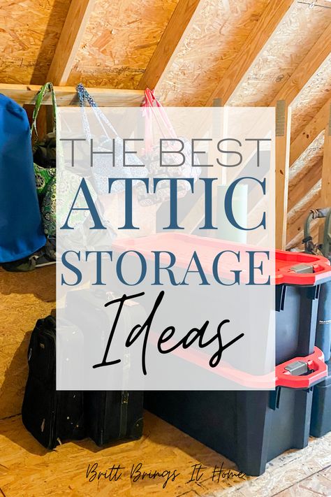 Check out this video for tons of tips and motivation for organizing your attic and the best attic storage ideas! #atticstorageideas #atticorganization #atticorganizationtips Small Attic Organization Ideas, Attic Organization Storage, Attic Organization Ideas, Gift Wrapping Organization, Seasonal Storage Ideas, Wrapping Organization, Attic Storage Shelves, Attic Storage Ideas, Low Ceiling Attic Bedroom