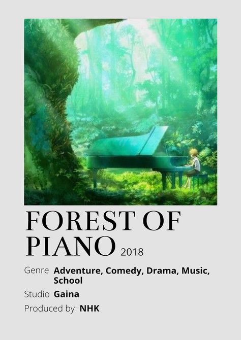 Forest of Piano Anime Minimalist poster 😊 Information taken from myanimelist.net and wikipedia.org Forest Of Piano, Piano Forest, Poster Information, Anime Minimalist Poster, Animes To Watch, Minimalist Posters, Anime Poster, Minimalist Poster, Random Stuff