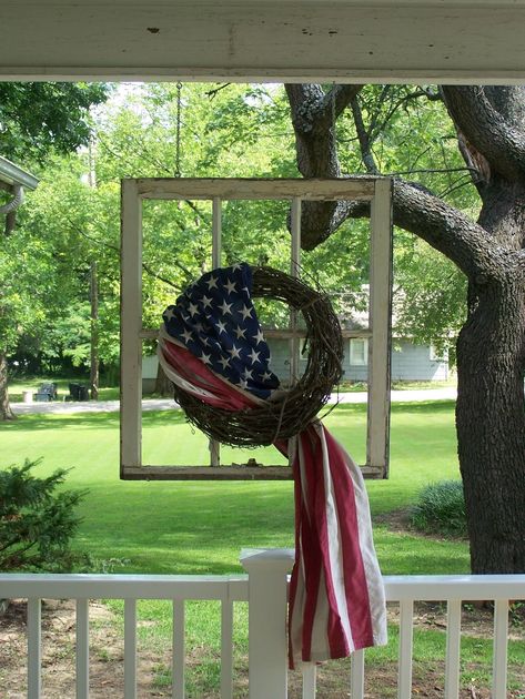 Top 25 4th of July Porch Decor Ideas Birch Wreath, Summer Porch Decor, American Flag Wreath, Flag Wreath, Unicorn Christmas, Summer Deco, Summer Porch, Diy Outdoor Decor, Patriotic Crafts