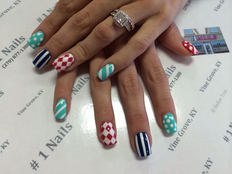 KY Derby Jockey Silks nail Art Derby Nails, Derby Food, Kentucky Derby Food, Silk Nails, Jockey Silks, Derby Ideas, Ky Derby, Stunning Nail Designs, Horse Race