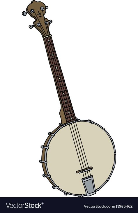 String Instruments Drawing, Banjo Painting, Banjo Drawing, Banjo Illustration, How To Perform Cpr, Gold Diggers, Train Drawing, Music Room Decor, Music Class