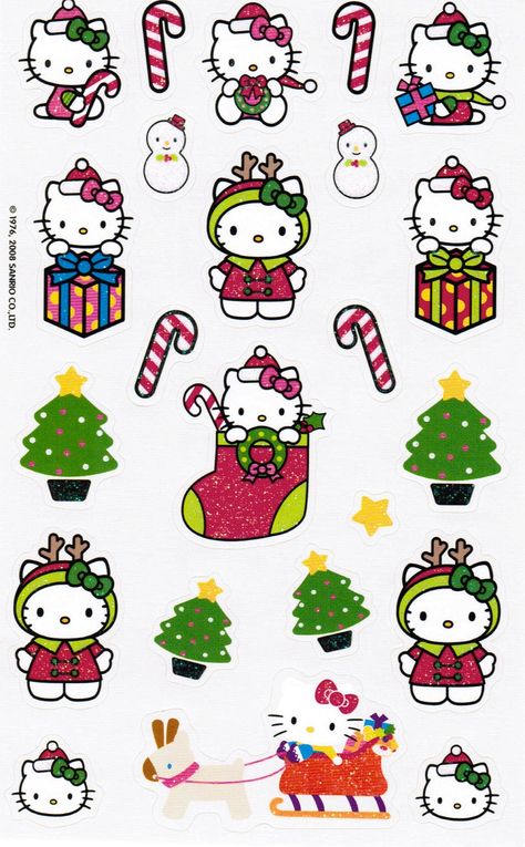 Christmas Hello Kitty Widgets, Hello Kitty Sticker Sheet, Hello Kitty Widgets, Widgets Long, Sanrio Crafts, Kitty Ideas, Hello Kitty Stickers, Christmas Hello Kitty, Hello Kitty Christmas Tree