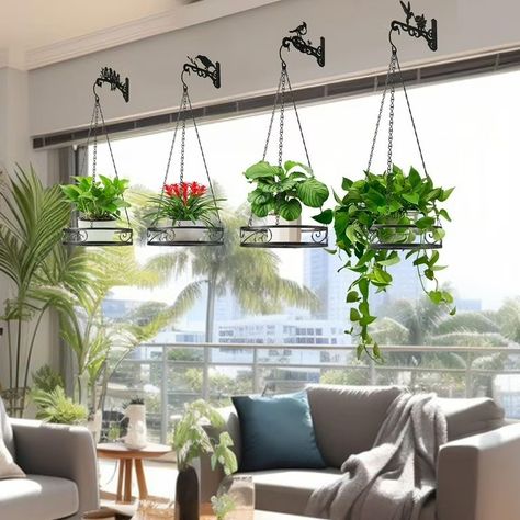 Window Plant Hanger, Hanging Plants Indoor Bedroom, Plant Hangers Indoor, Hummingbird Pattern, Plant Hanging, Hanging Plants Indoor, Hanging Bird Feeders, Decorated Flower Pots, Wall Hangers