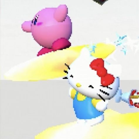 Kirby And Hello Kitty, Kirby Icon, Kirby Nintendo, Kirby, Nintendo, Mario, Hello Kitty, Kitty, Pink