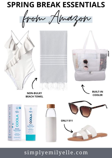 Spring Break Essentials from Amazon Spring Break Essentials, International Travel Essentials, Clear Toiletry Bag, International Trip, Lifestyle Board, Money Belt, Body Sunscreen, Pack Your Bags, Least Favorite