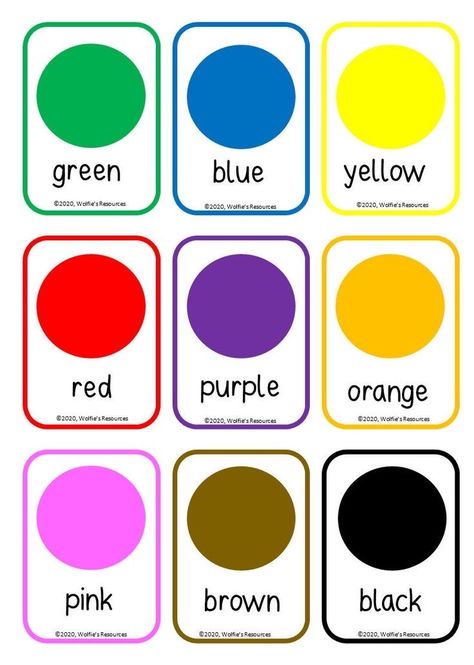 Colour Teaching Activities, Colour Posters Classroom Free Printables, Flashcards For Preschoolers, Shapes And Colors Preschool Activities Free Printable, Colors Posters For Classroom, Colours For Kindergarten, Color And Shape Activities For Toddlers, Learning Charts For Toddlers, Colors And Shapes Preschool Activities