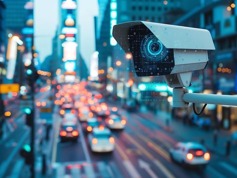 AI generated CCTV security camera or surveillance system on blurred traffic road with bokeh light background. Traffic Camera, Cctv Security Cameras, Bokeh Lights, Surveillance System, Youtube I, Surveillance Cameras, Traffic Light, Light Background, Cctv Camera