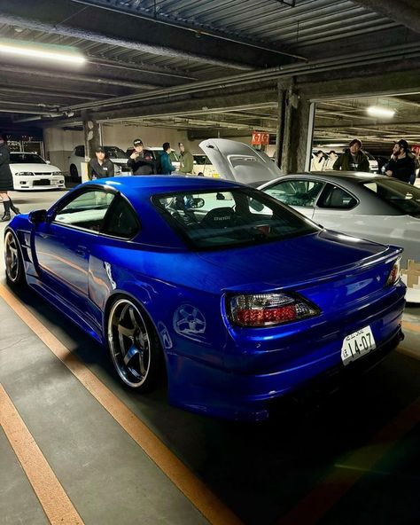 S15 with full Vertex Edge wide bodykit @ Tokyo Underground car meet💙🇯🇵 #15シルビア#nissan #nissansilvia #silviarepublic #schassis #schassisloyalty #s15silvia #drift #driftcar #silviataste #sr20 #sr20det #schassissocialclub #240sx #240sxnation #nissans15 #jdm #jdmlife #jdmgram #jdmnation #jdmcars #jdmculture #jdmlifestyle #jdmdaily #jdmsociety #jdmlove #speedhunters #superstreet #srheritagejapan Underground Car Meet, Tokyo Underground, Nissan Silvia S15, Car Meet, Silvia S15, Nissan Silvia, Jdm, Nissan, Tokyo