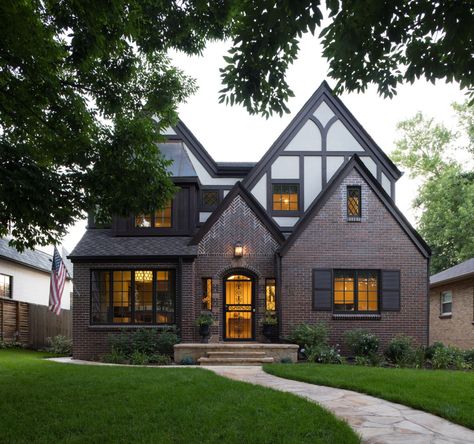 A Spacious, Modern Farmhouse in Denver - Colorado Homes & Lifestyles Amber Interiors Shoppe, Colorado Houses, Taj Mahal Quartzite, Tudor Style Homes, Highland Homes, Custom Drapes, Colorado Homes, Tudor Style, Amber Interiors