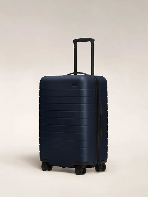 Explore premium suitcase collections | Away: Built for modern travel Blue Suitcase, Premium Luggage, Cabin Suitcase, Packing Luggage, Checked Luggage, Digital Closet, Navy Blue Suit, School Hacks, Carry On Luggage