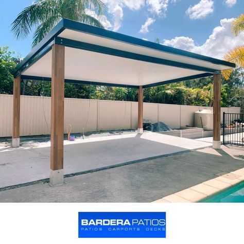 Stratco Patio, Stratco Cooldek, Freestanding Patio, Pool Pergola, Front Facade, Insulated Panels, Craftsman Style Homes, Just Imagine, Patio Ideas