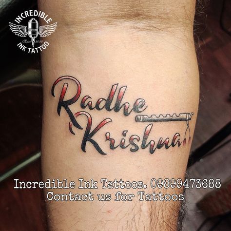 Radhe Name Tattoo, Radhe Krishna Tattoo, Flute Tattoo, French Toe Nails, Krishna Tattoo, Abstract Tattoo Designs, Samurai Tattoo, Pretty Nail Designs, 1 Tattoo