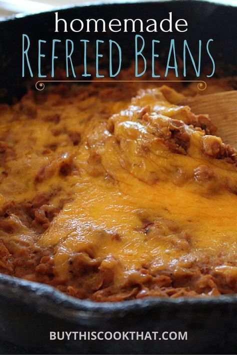 Gluten Free Recipes Side Dishes, Bean Dishes, Homemade Refried Beans, Refried Beans Recipe, Gluten Free Sides Dishes, Hispanic Food, Easy Homemade Recipes, Small Meals, Mexican Food Recipes Authentic