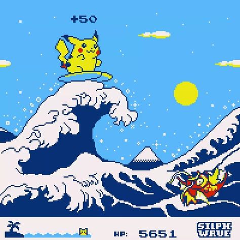 Pokemon Aesthetic 90s, Gameboy Aesthetic, Surfing Pikachu, Pokémon Wallpapers, Pokémon Drawings, Pixel Aesthetic, Pokemon Aesthetic, Gameboy Pokemon, Pokemon Photo