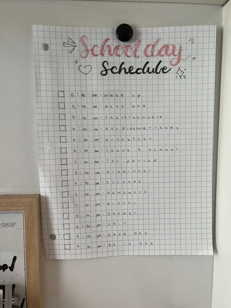 Schedule made by me…. Ib: @cateeeem Daily Schedule Aesthetic, Schedule Aesthetic, Daily Schedule, School Year, Made By Me, Bullet Journal, Quick Saves