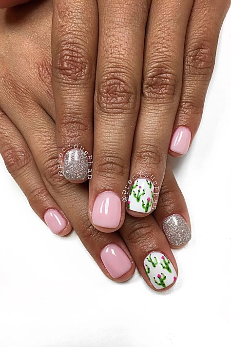 Vacation Nails - Love what you saw? Click and visit to see more. Do It TODAY! Nail Designs For Mexico, Summer Shellac, Cactus Nail Art, Arizona Nails, Cactus Nails, Bright Summer Nails Designs, Nails 2018, Bright Summer Nails, Gel Nails At Home