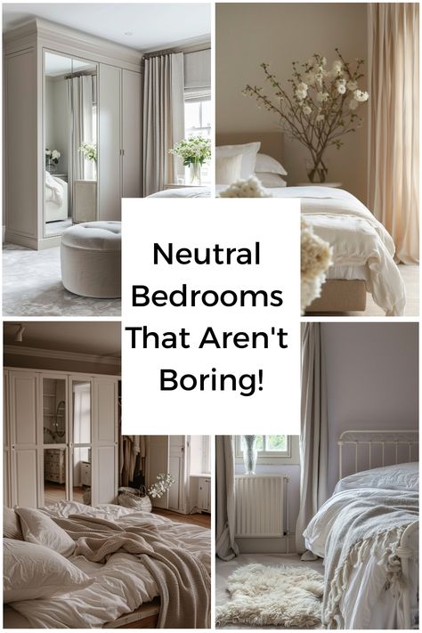 Tips and decor ideas for how to make your neutral bedroom not bore you to tears. Magnolia Room Ideas, Small Neutral Bedroom, Warm Neutral Bedroom, Decorating Ideas For Bedroom, Neutral Color Bedroom, Neutral Bedroom Ideas, Magnolia Room, Being Boring, Timeless Interior Design