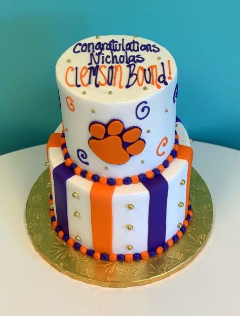 Clemson Cake, Cake For Graduation, Clemson South Carolina, Graduation Party Cake, Carousel Cake, Graduation Cake, Special Occasion Cakes, Cake Gallery, Graduation Celebration