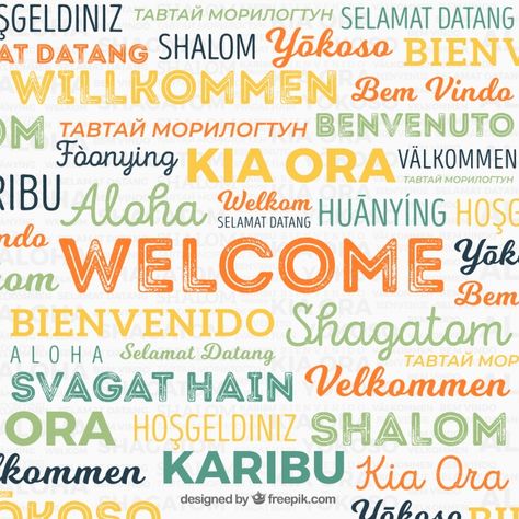 Welcome word composition in different languages Free Vector Welcome Sign In Different Languages, Word Composition, Welcome In Different Languages, Welcome Words, Welcome Post, Esl Classroom, Learn Languages, Counseling Office, School Murals