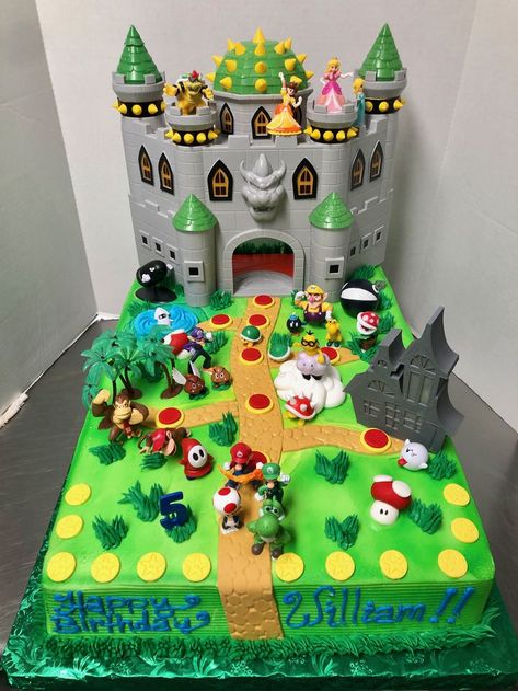 Sheet Cake Birthday, Super Cool Cakes, Mario Crafts, Mario Birthday Cake, Mario Bros Cake, 1st Bday Cake, Mario Y Luigi, Super Mario Cake, Super Mario Bros Birthday Party