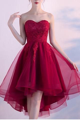 Burgundy Sweetheart High Low Homecoming Dress with Wrap, Sweet 16 Dresses N1667 Red And White Prom Dresses, Dresses Teenage Girl, Sweet 16 Dresses Short, Orange Prom Dresses, Satin Formal Dress, Mini Prom Dresses, Red Homecoming Dresses, Tulle Homecoming Dress, Hello December