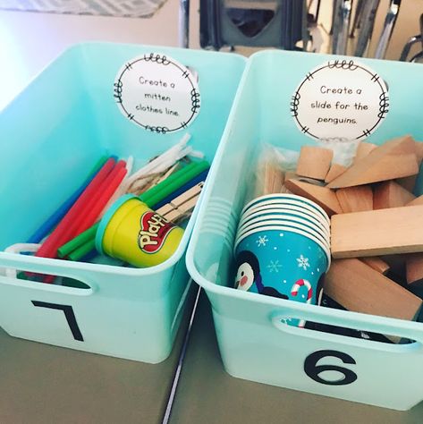 Morning Boxes, Busy Bins, Teacher Goals, Stem Bins, Morning Bins, Morning Ideas, January Classroom, Work Bins, Kindergarten Morning Work