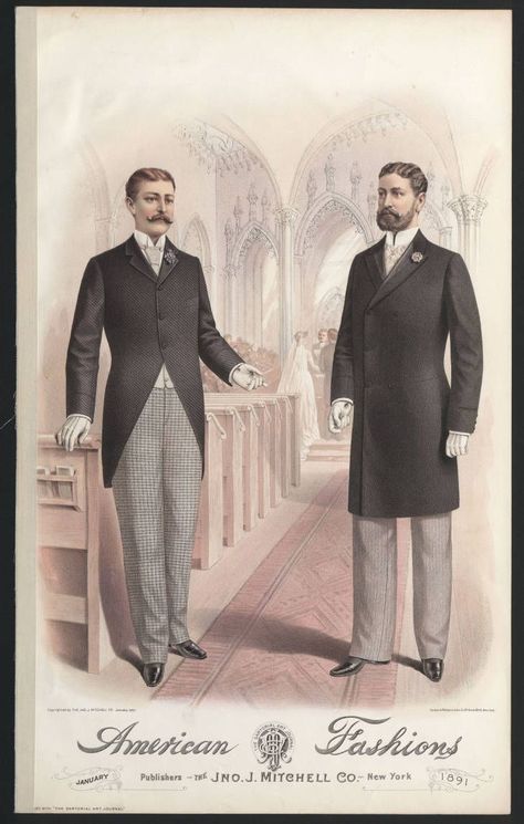 Victorian Era clothing is very distinct, and should translate itself into Hedda Gabler. Lovborg is an upper class individual. This example is dated 1891. 1900 Clothing, Menswear Illustration, Victorian Mens Clothing, Classic Gentleman, 19th Century Men, Victorian Man, 1890s Fashion, Fashion 1940s, Night Music