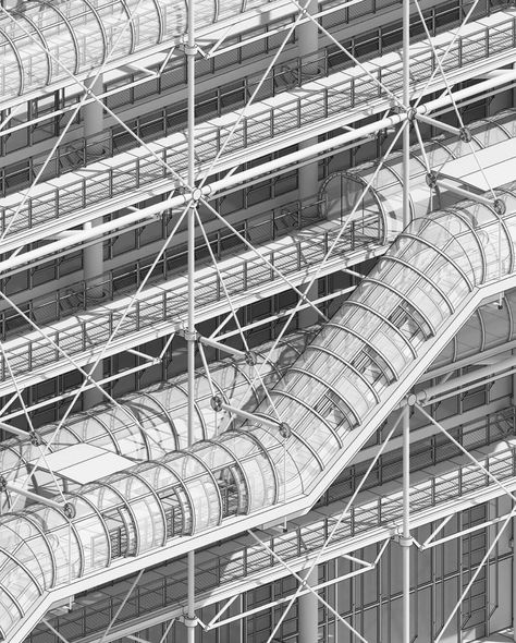 Fantastic line drawing by @julien.skp part of a 3 part collection. ⠀ ...⠀ 2/3⠀ Le Centre Pompidou⠀ ...⠀ If you would like to be featured on… Axonometric Architecture, Pompidou Centre, Top Architects, Centre Pompidou, Architecture Illustration, Now Open, House Layouts, Work Experience, Modern Architecture