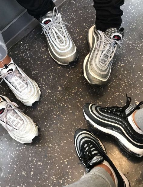 Pinterest// amyypins Air Max 97 Outfit, Nike Air Max 97 Black, Basket Style, Walk In My Shoes, Nike Air Max 97, Slides Shoes, Sneaker Heels, Shoe Game, Sneaker Head