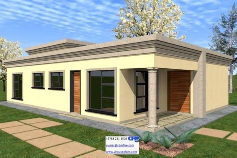 Flat Roof House Plans, Roof House Design, Cheap House Plans, Flat Roof House Designs, Tuscan House Plans, Round House Plans, Single Storey House Plans, House Plans South Africa, Flat Roof House