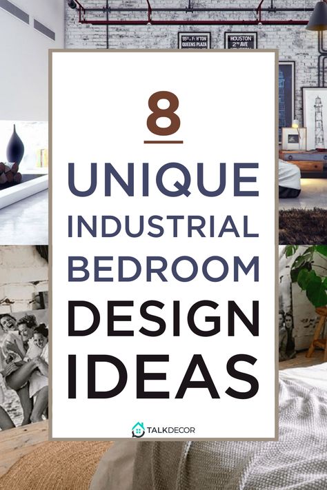 Exposed brick walls, metal furniture, beams, woods, and steels are the characteristic of industrial room design. When you want to create industrial bedroom design, those elements should appear. Actually, you can mix industrial bedroom with modern design as well. #bedroomdesign #industrialbedroom #uniquebedroom #bedroomideas Metal Bedroom Furniture Ideas, Industrial Basement Bedroom, Industrial Headboard Ideas, Industrial Style Bedroom Ideas, Industrial Bedroom Decor Ideas, Feminine Industrial Bedroom, Industrial Boys Bedroom, Cozy Industrial Bedroom, Industrial Chic Bedroom