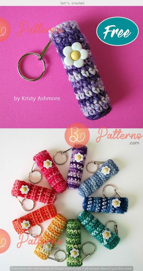 Crochet Patterns Free Key Cover, Crochet Lipstick Holder Pattern Free, Crochet Key Ring Patterns, Crochet Lip Balm Holder Pattern Free, Crochet Lipstick Holder, Crochet Chapstick Holder Pattern Free, Crochet Key Chains, Crochet Lip Balm Holder, Free Form Crochet