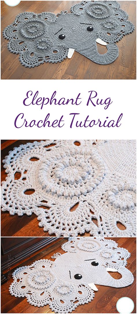 i don't know how to crochet, and i don't know anyone who needs an elephant rug right now. but this is too sweet to not save <3 Elephant Rug Crochet, Elephant Rug, Crochet Rugs, Rug Tutorial, Art Projects For Teens, Art Projects For Adults, Kids Rooms Diy, Beginners Crochet, Easy Art Projects