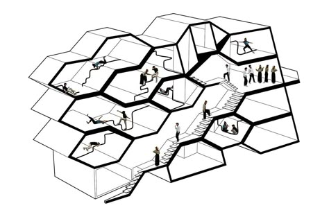 Hexagon Architecture, Honeycomb Architecture, Hexagonal Architecture, Architecture Animation, Beach Houses Architecture, Container Architecture, Brick Architecture, Urban Fabric, Inclusive Design