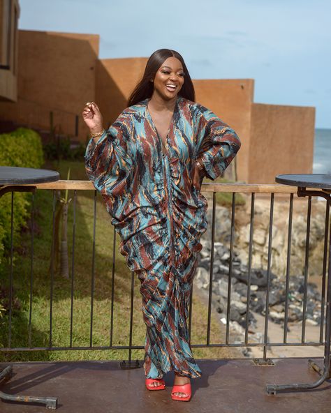 Jackie Appiah Fashion, Jackie Appiah Dresses, Silk Bubu Styles Nigerian, Bubu Styles For Women, Adire Dress, Jackie Appiah, Bubu Styles, Yakoema Fashion, Boubou Dress