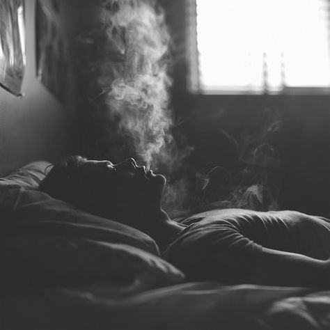 Steam, Black And White, Bed, White, Black