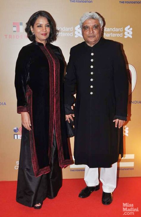 Velvet Outfit, Casual Kurtis, Best Dressed Men, Velvet Kurta, Shabana Azmi, Silk Kurti Designs, Celebrity Couple, Velvet Dress Designs, Indian Designer Suits