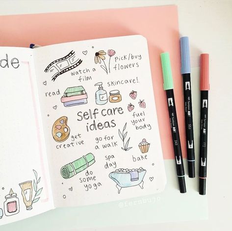 Goals Bujo, Journal Ideas Skincare, Bujo Vision Board, Journal Book Design, Bullet Journal Habits, Bullet Journal Vision Board, Bullet Journal Self Care Ideas, Bullet Journal Routine Layout, School Book Covers