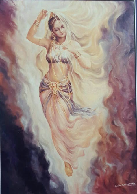 Shraddha adarkar - Apsara Apsara Aesthetic, Apsara Painting, Sanatan Dharam, Radha Beauty, Oil Portraits, Medieval Era, Indian History Facts, Egyptian Beauty, Indian Art Gallery