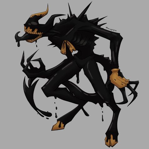 Beast Bendy Fanart, The Ink Demon Fanart, Mommy Character Design, Ink Demon Pfp, Bendy And The Dark Revival Ink Demon, Bendy And The Dark Revival Fanart, Batdr Ink Demon, Ink Demon Batdr, Bendy And The Ink Machine Fanart