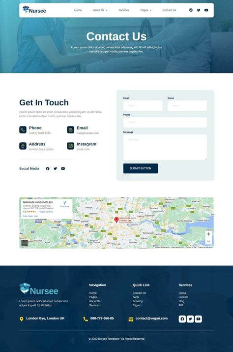 Contact Us Page Design, About Us Page Design, Medical Website Design, Fashion Web Design, Footer Design, Ui Design Website, Theme Template, Website Header, Website Design Layout