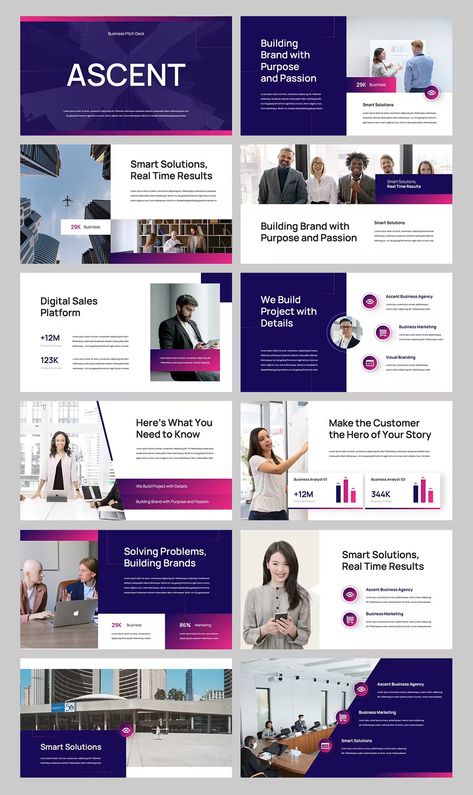 Pitch Deck Keynote Template. 30+ Slides. Team Slide Design, Company Profile Design Creative, Storyline Templates, Minimal Editorial, Canva Presentation Template, Canva Presentation, Elearning Templates, Pitch Presentation, Elegant Template